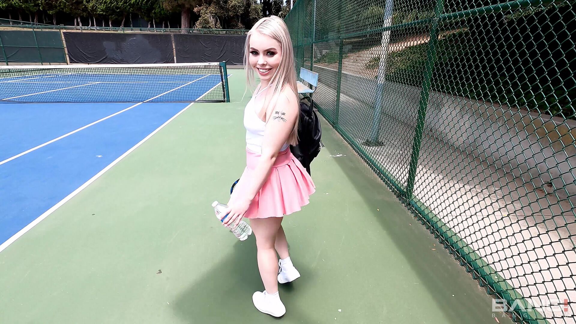 Haley Spades Goes Buckwild At A Public Tennis Court