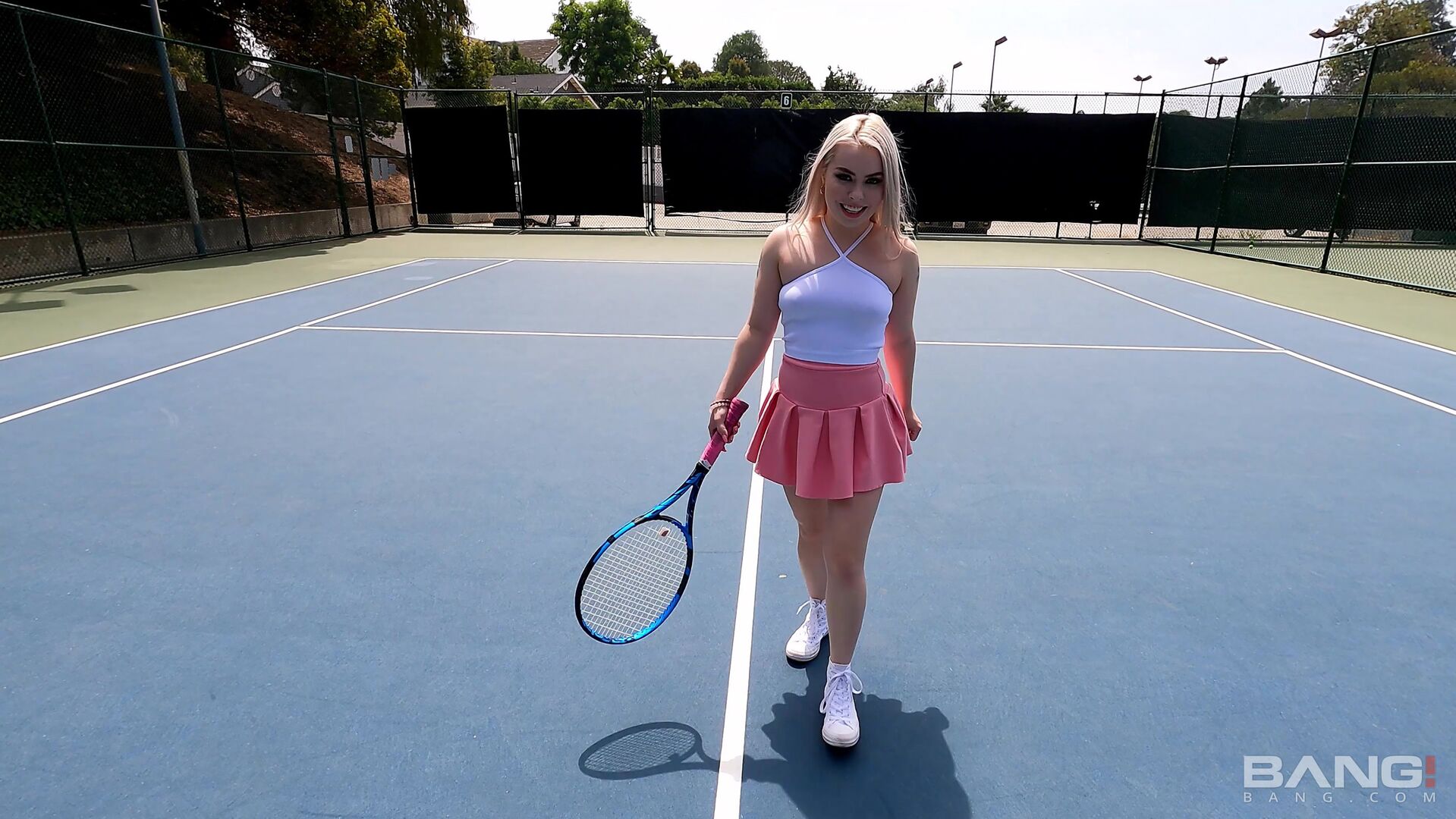 Haley Spades Goes Buckwild At A Public Tennis Court