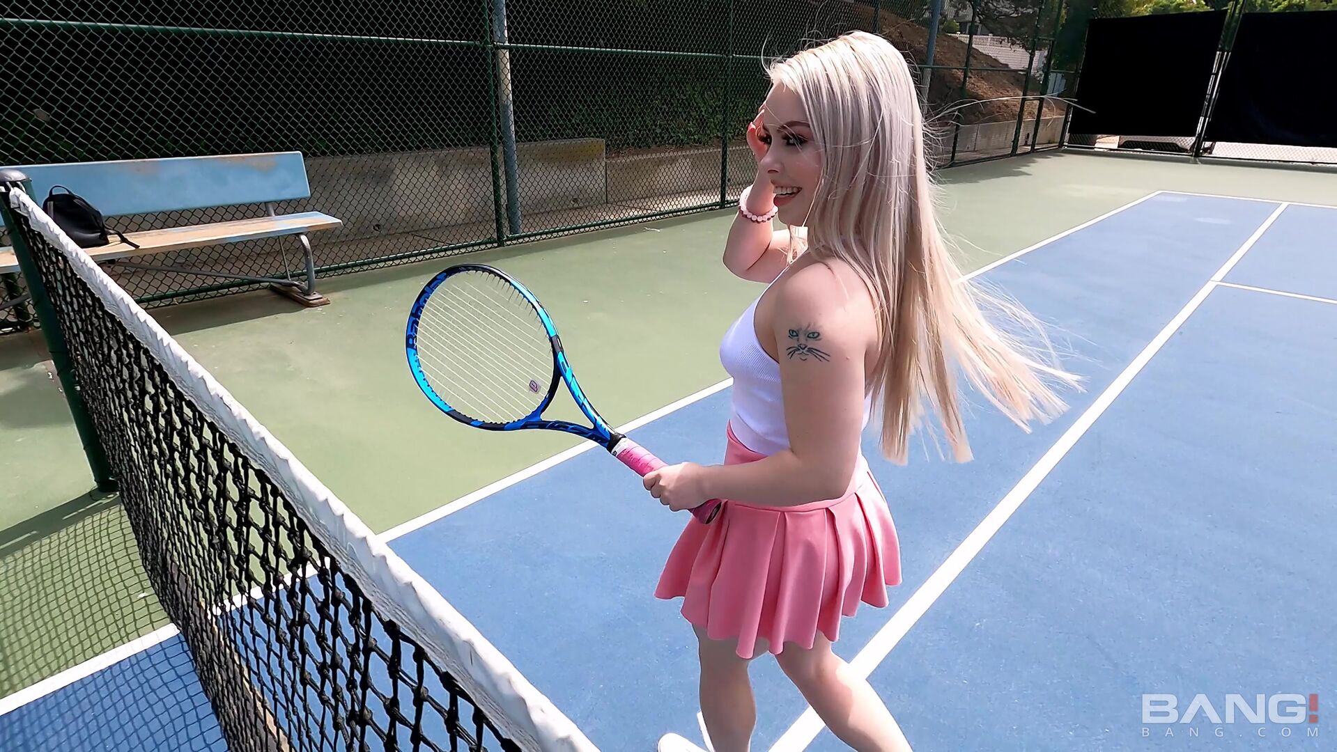 Haley Spades Goes Buckwild At A Public Tennis Court