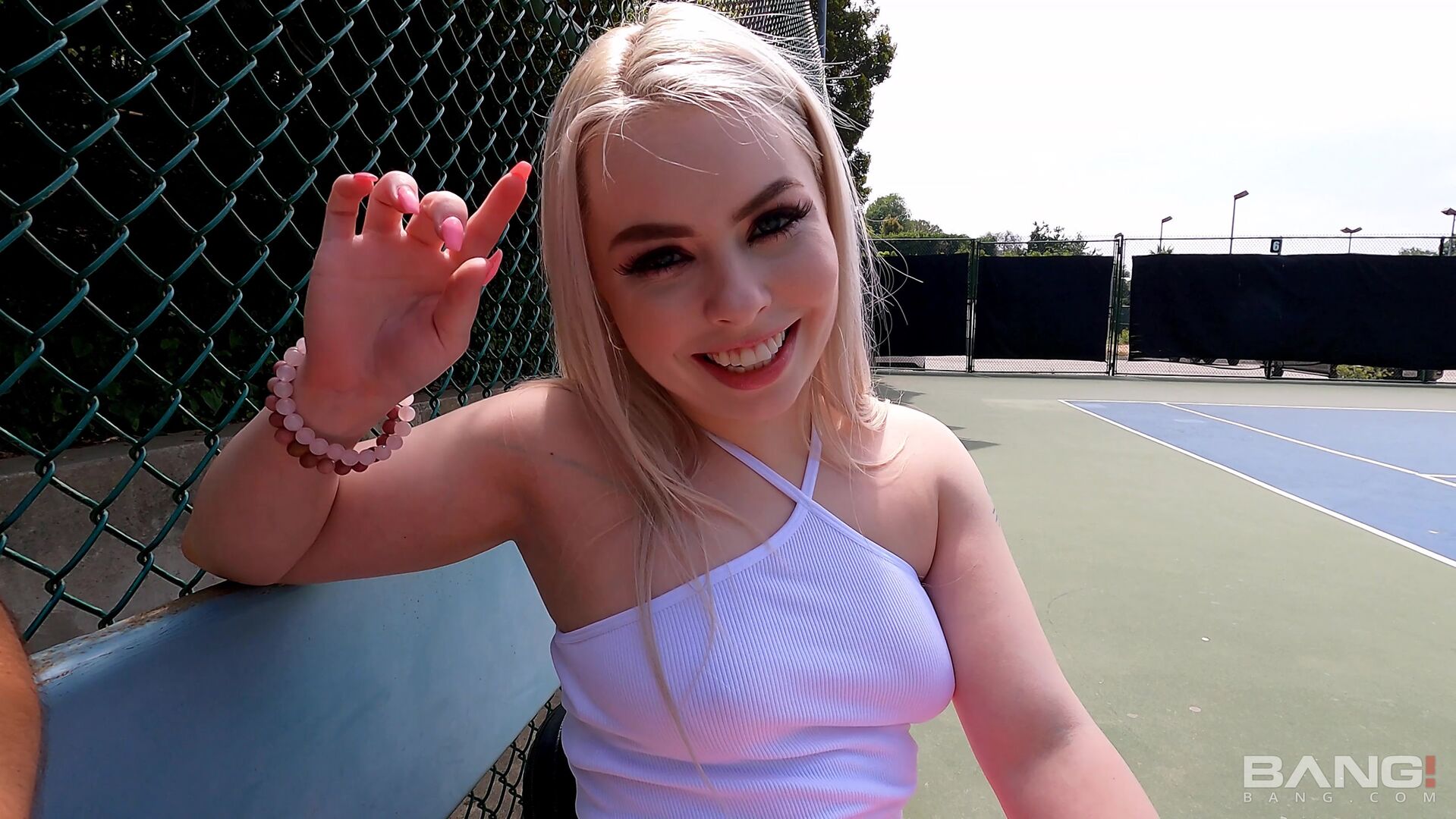 Haley Spades Goes Buckwild At A Public Tennis Court