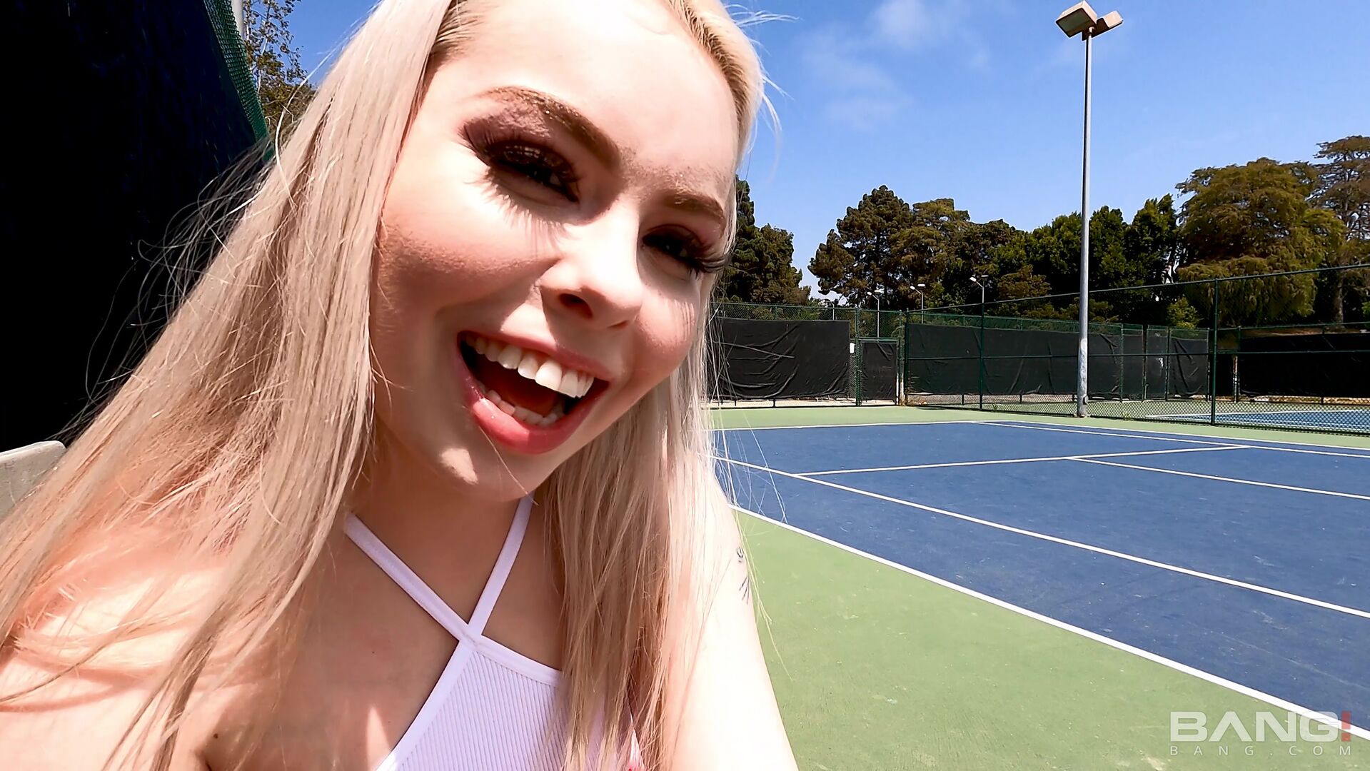 Haley Spades Goes Buckwild At A Public Tennis Court