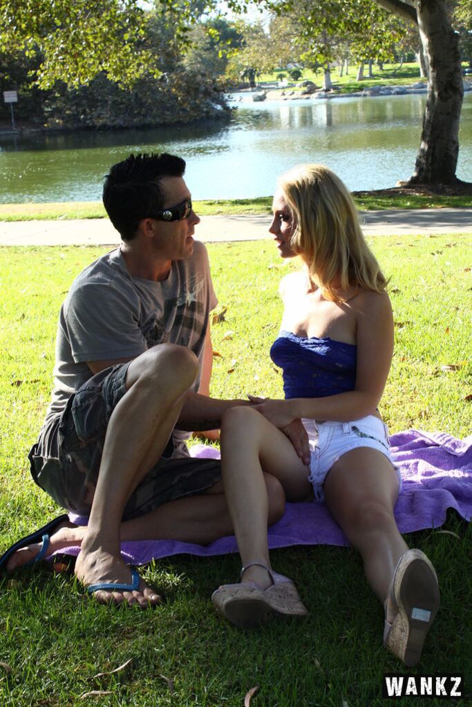 Guy Strolls Down The Park And Fines Beautiful Blond Slut