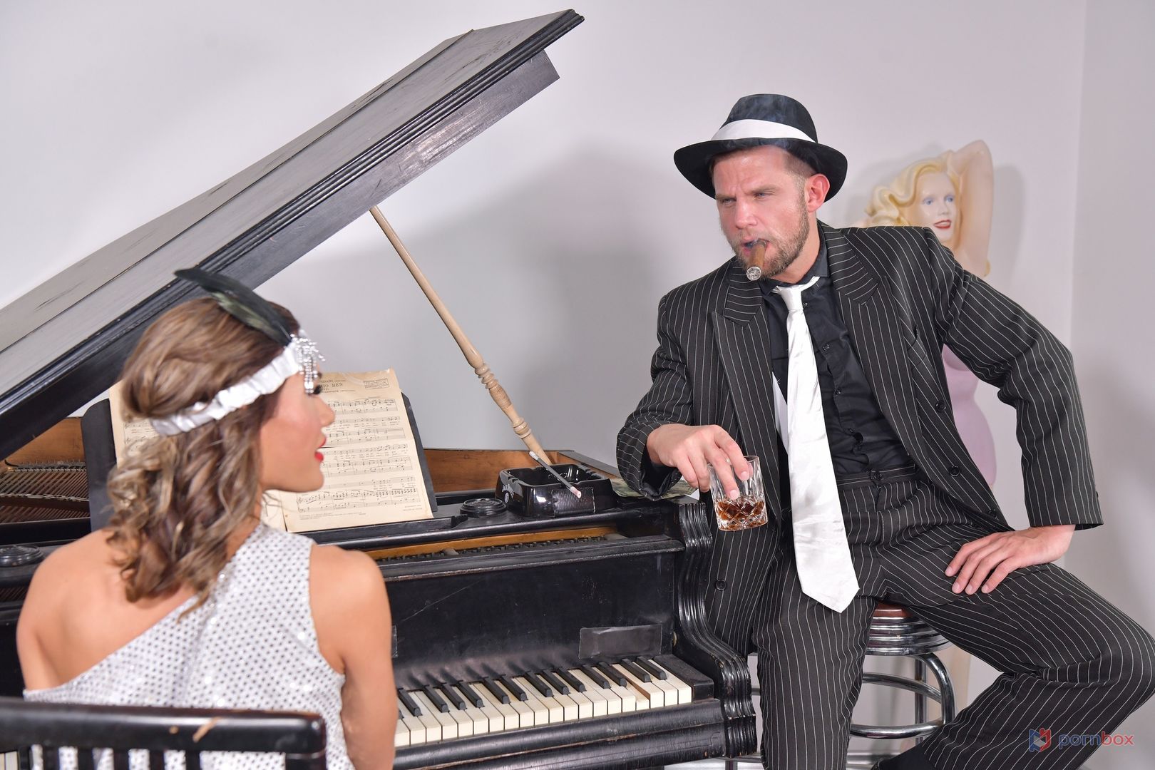 Vintage DP: Busty Pianist Kitana Lure Plugged in All Holes by 2 Gangsters GP2110