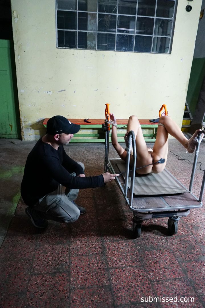 Adina Rimers tied up for machine