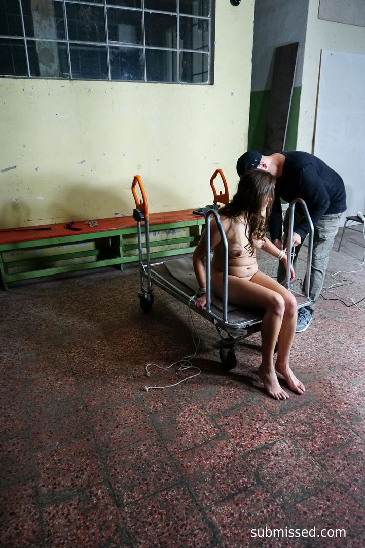 Adina Rimers tied up for machine