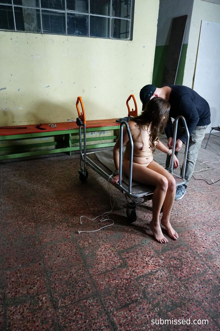 Adina Rimers tied up for machine
