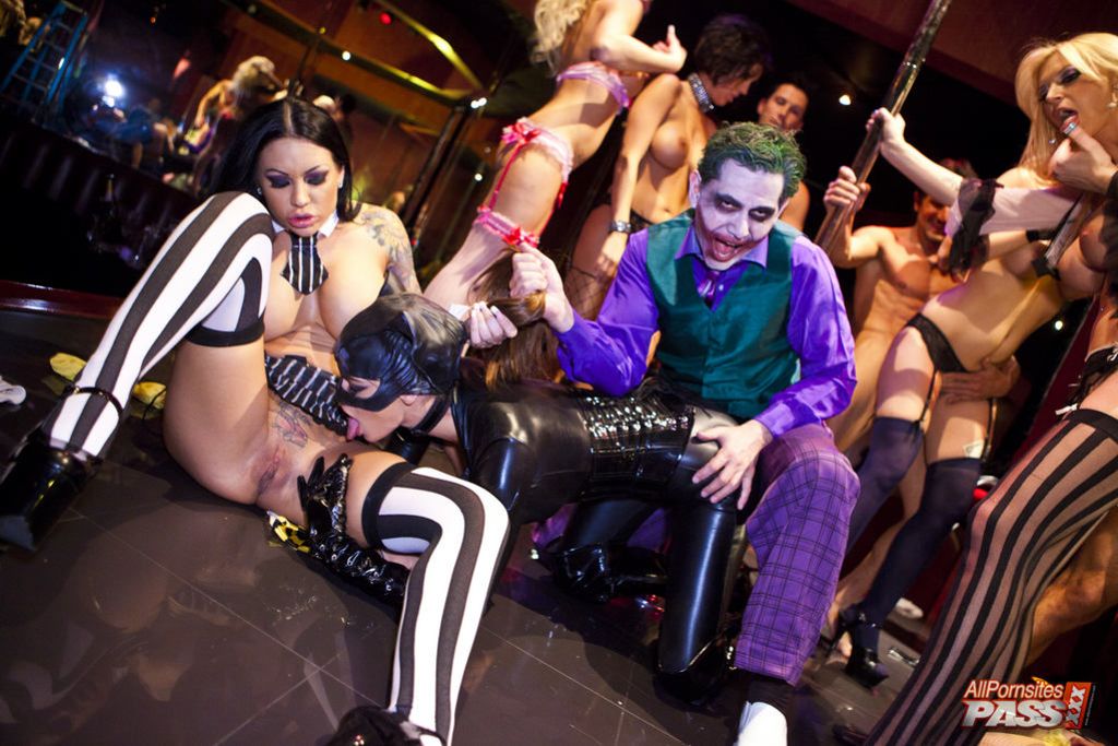 Big titty strippers in an orgy