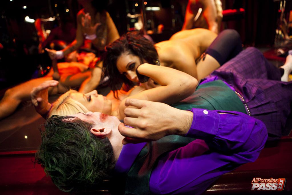 Big titty strippers in an orgy