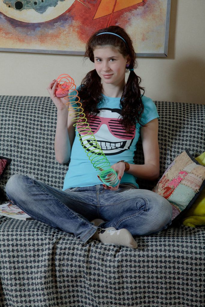 Young Brunette Millie Learns How to Give a Blowjob