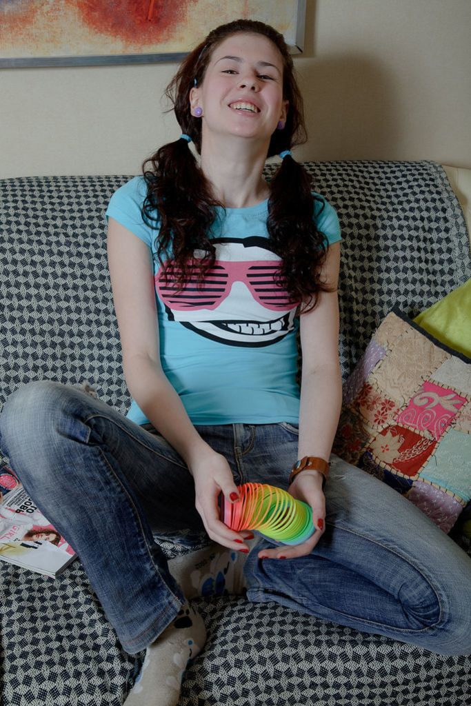 Young Brunette Millie Learns How to Give a Blowjob