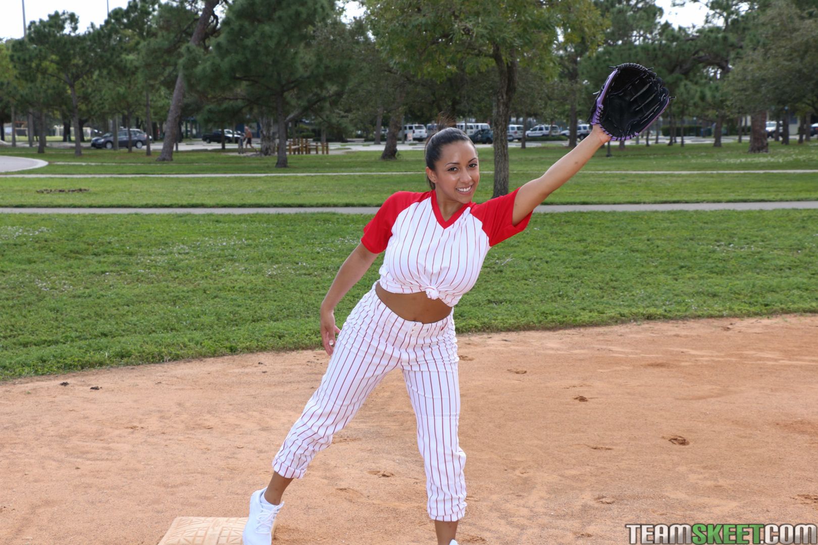 Busty Baseball Babe