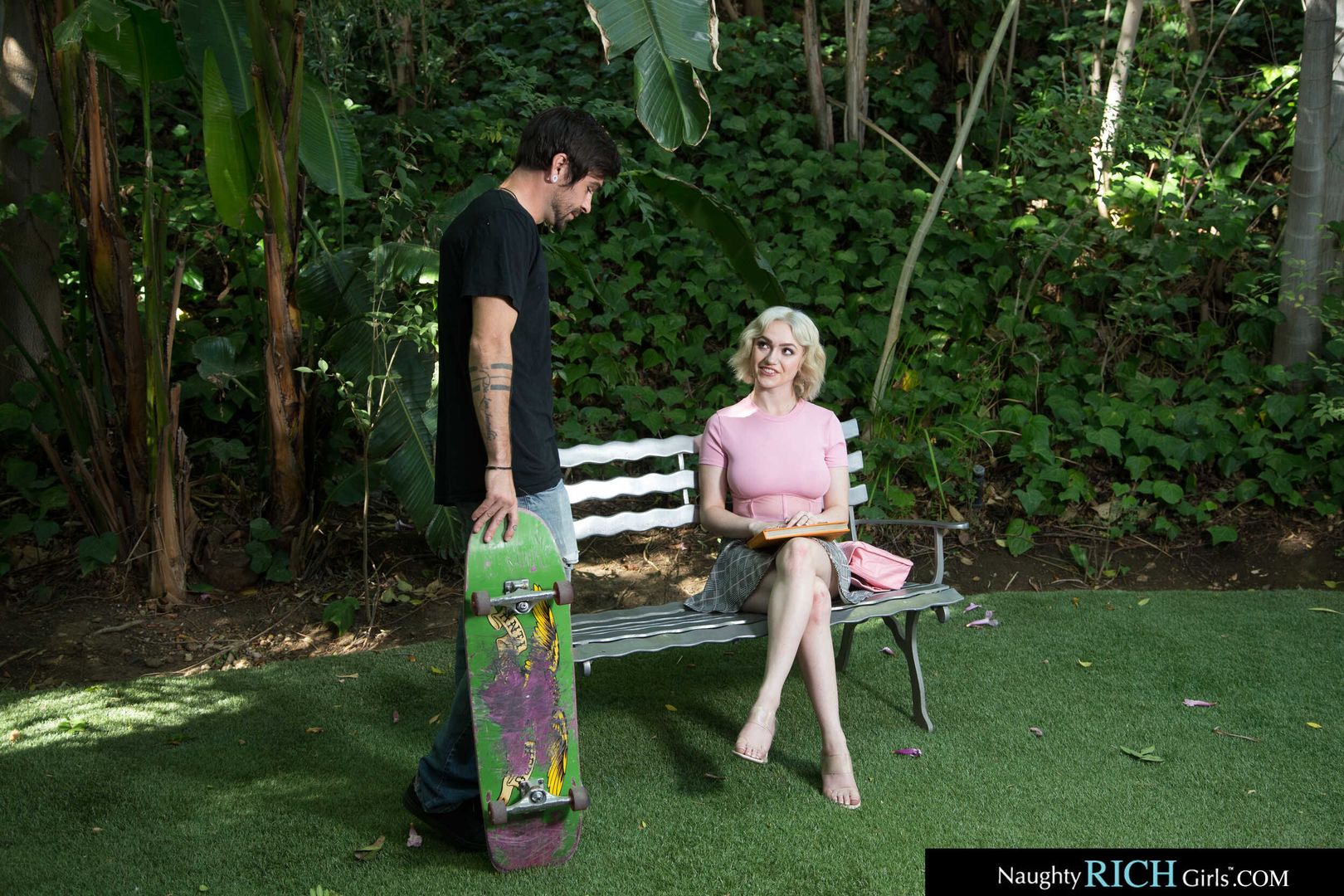 Busty rich girl Gracie Gates hooks up with a bad boy while parents are out