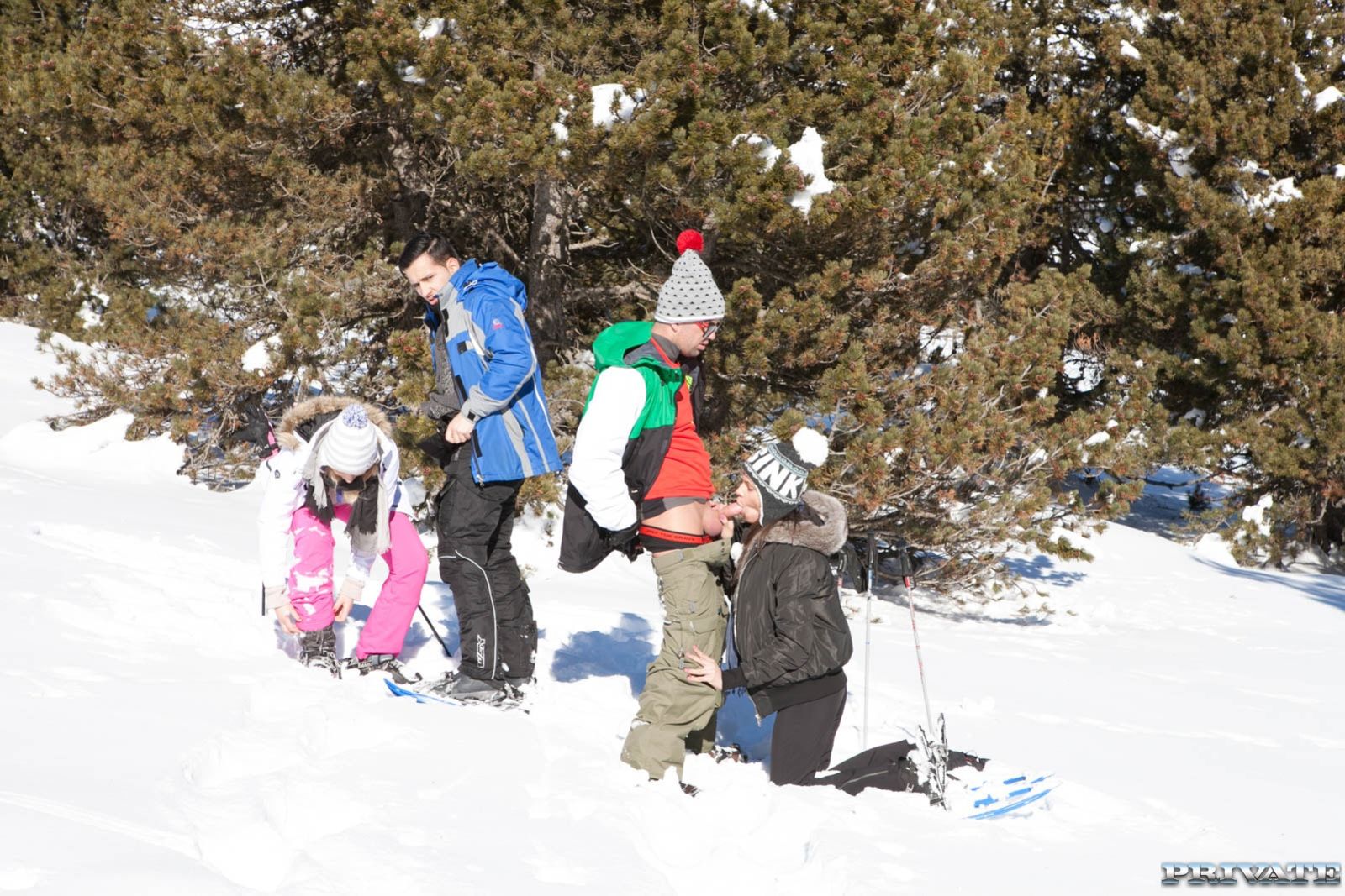 Verona Sky and Haley Hill Have an orgy on the snow