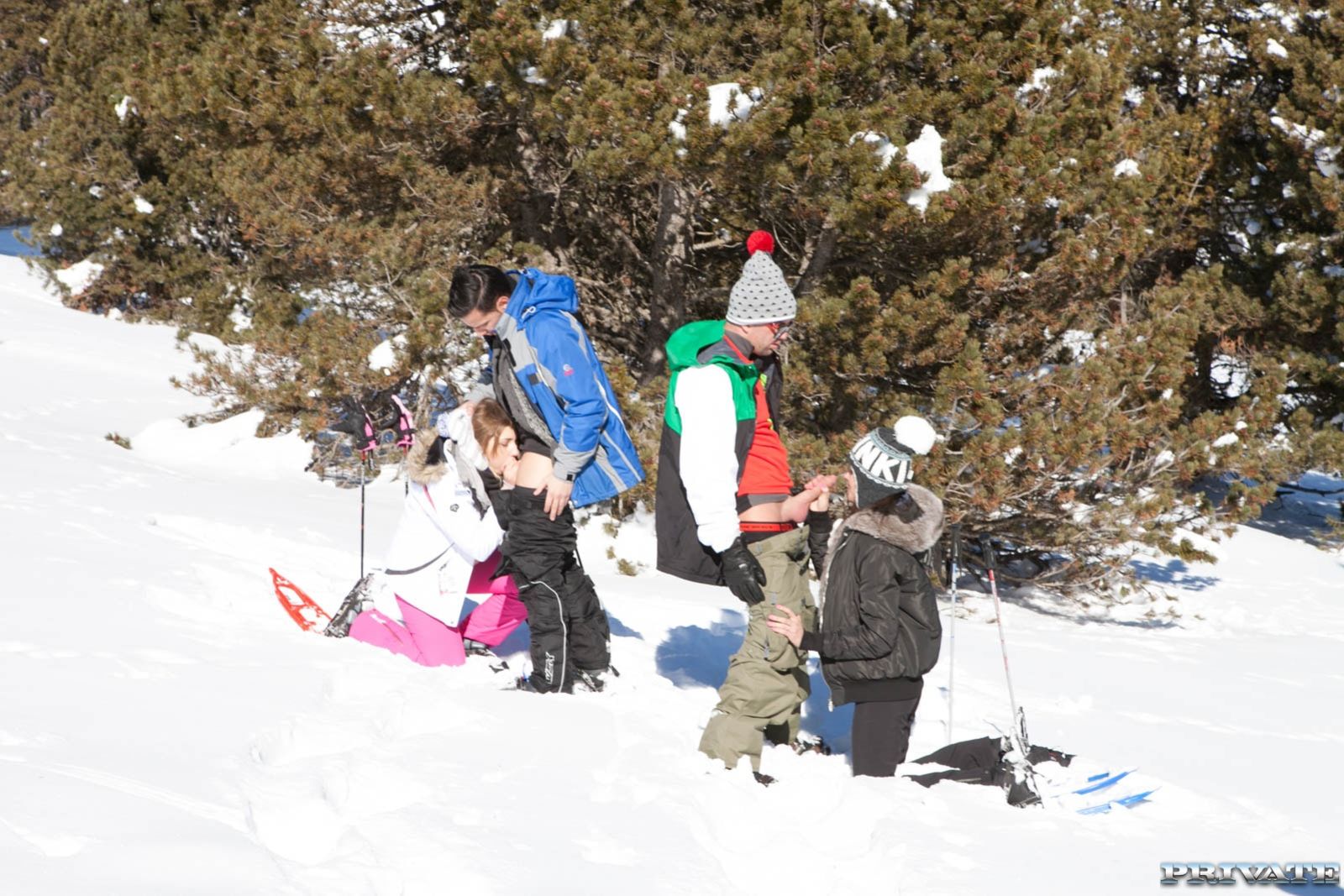 Verona Sky and Haley Hill Have an orgy on the snow