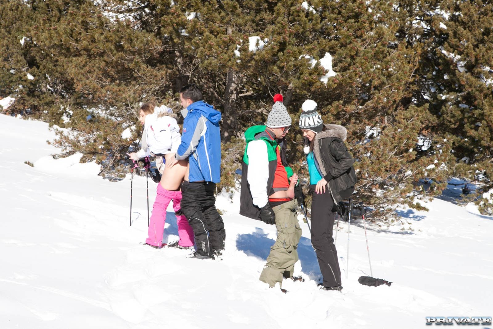 Verona Sky and Haley Hill Have an orgy on the snow