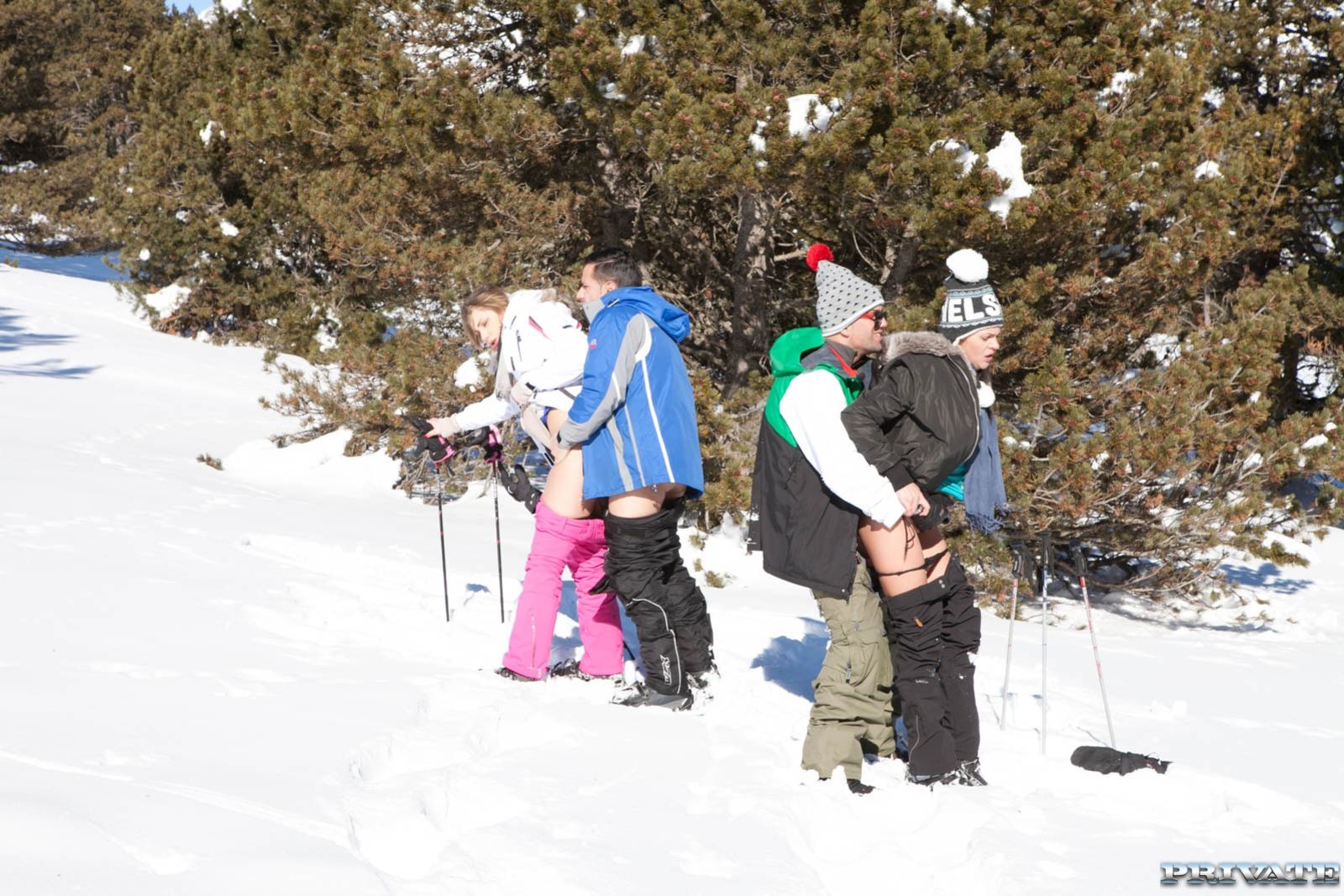 Verona Sky and Haley Hill Have an orgy on the snow