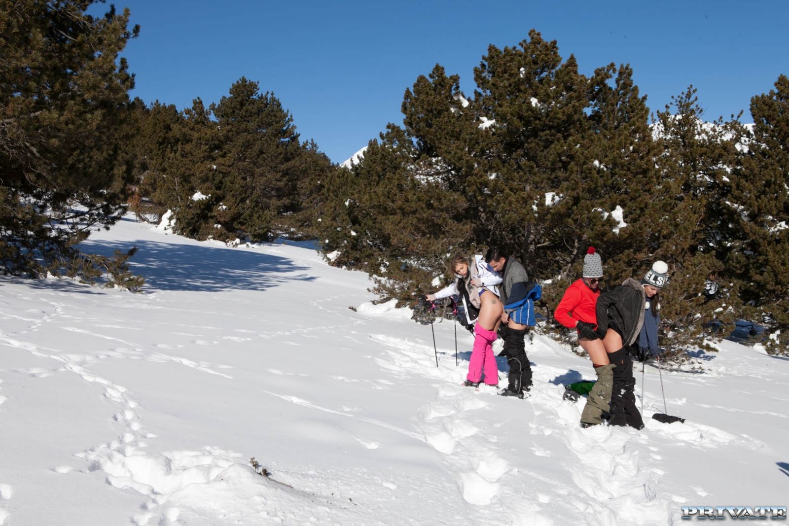 Verona Sky and Haley Hill Have an orgy on the snow