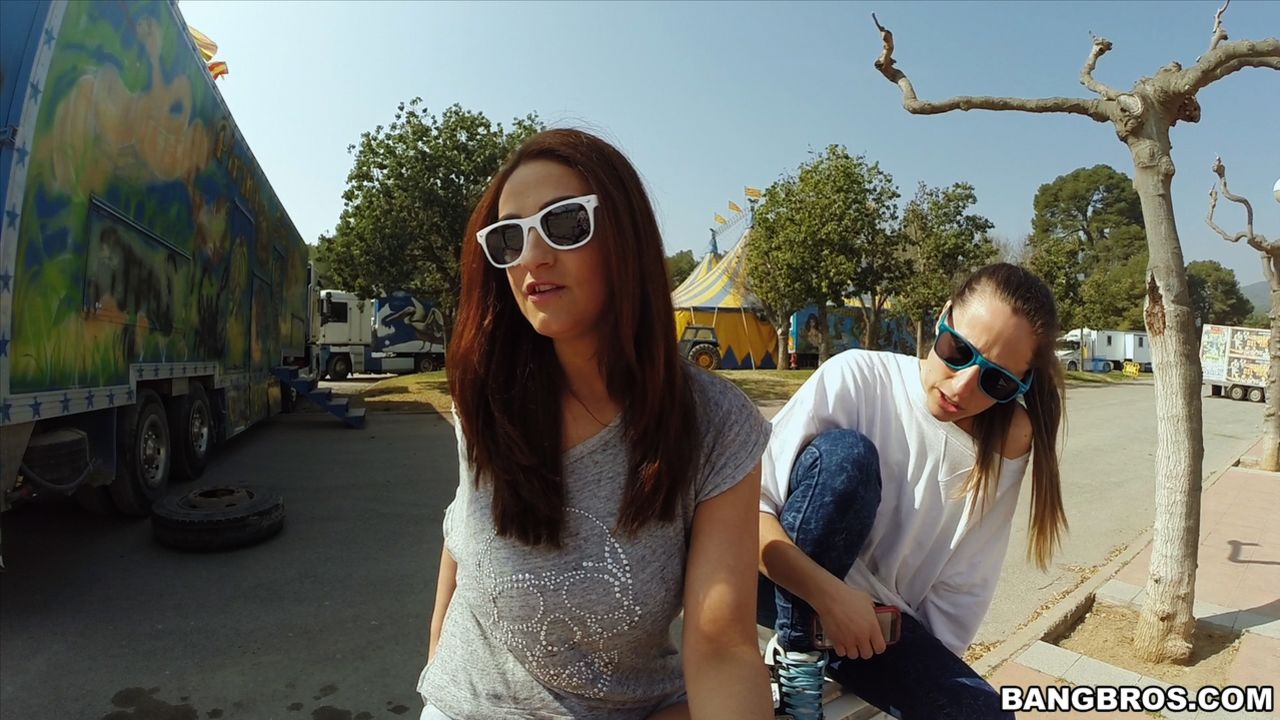 Big Tit Brunette Gets Fucked in Public