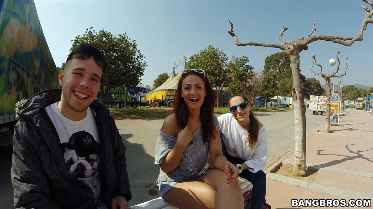 Big Tit Brunette Gets Fucked in Public
