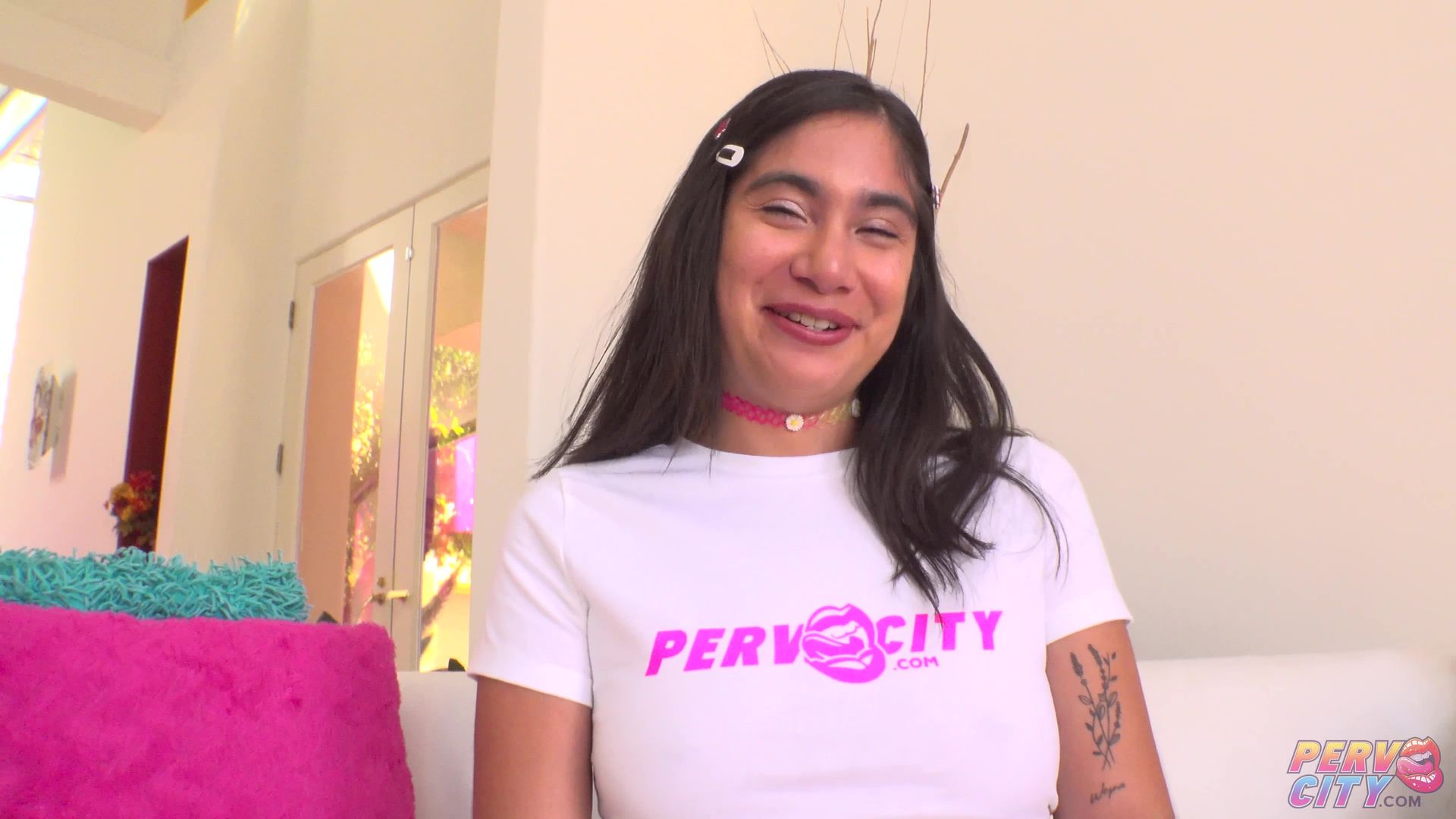 Cute Latina Babe Lucy Sunflower Rubs Her Clit Until She Squirts