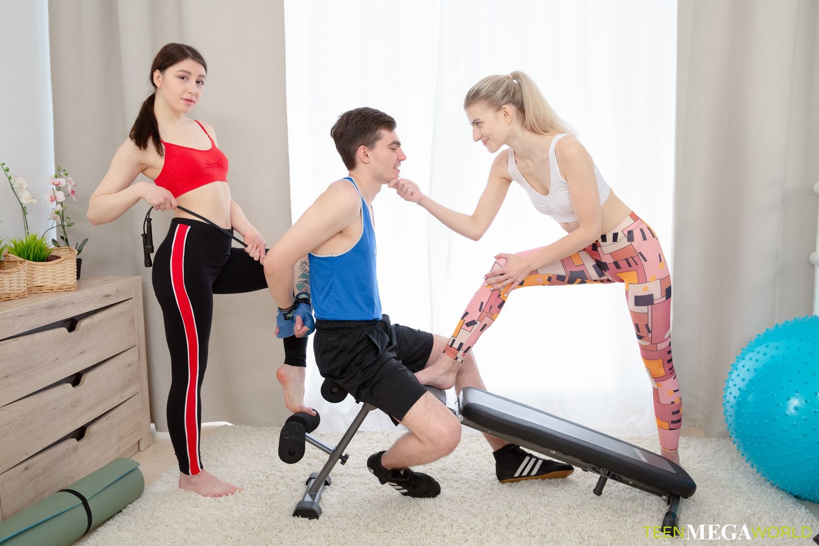 Hard workout ends with hard sex