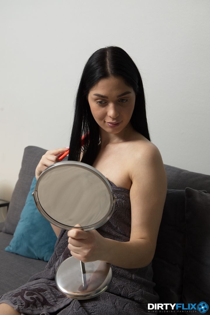 Big fat cock for teen brunette