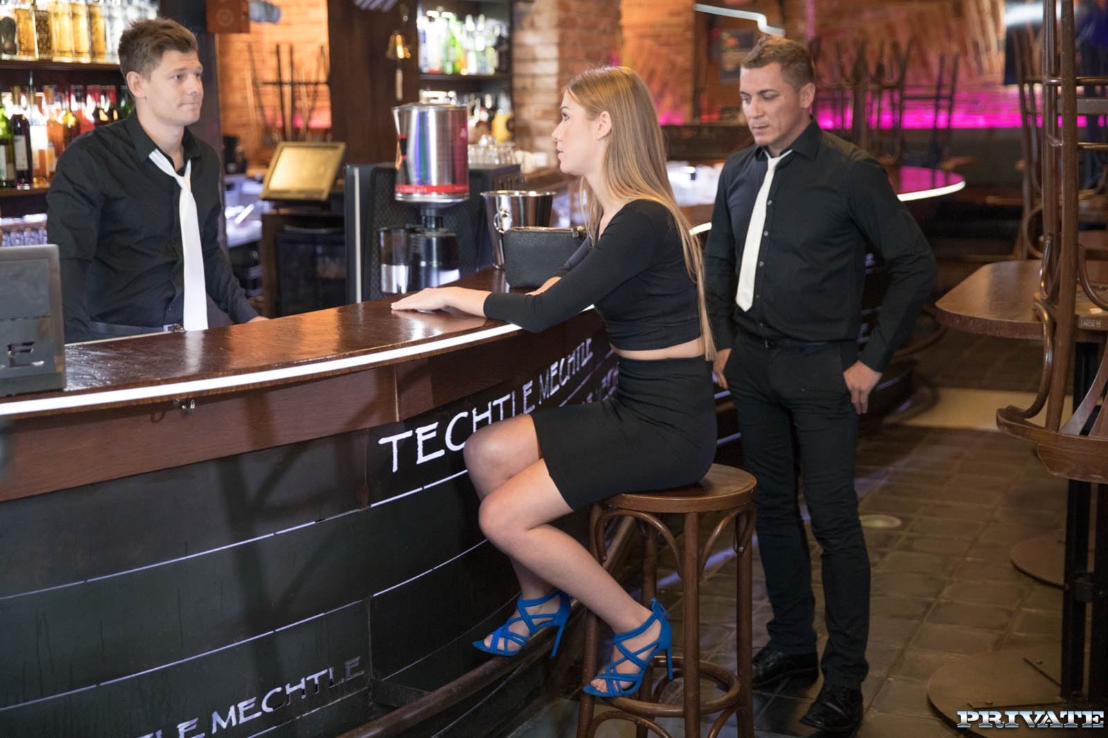 Alexis Crystal & Two Hung Waiters Have a DP Trio in a Bar