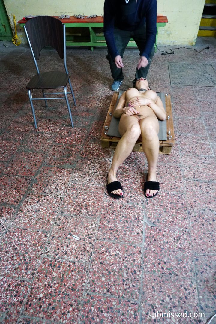 Naked on a trolley