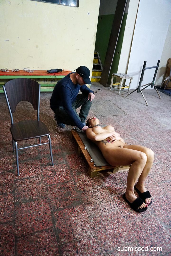 Naked on a trolley