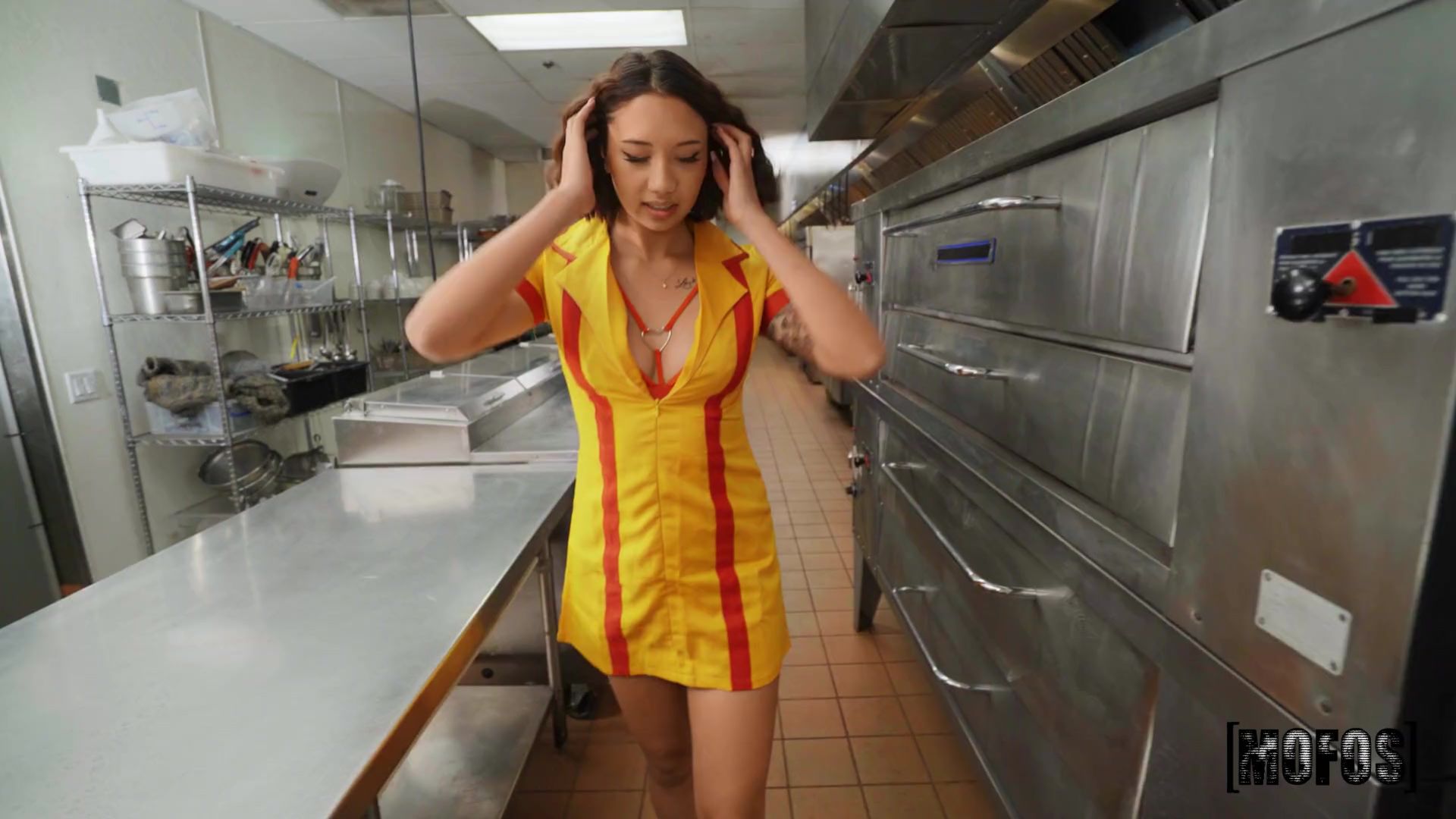 Creampie in a Restaurant Kitchen