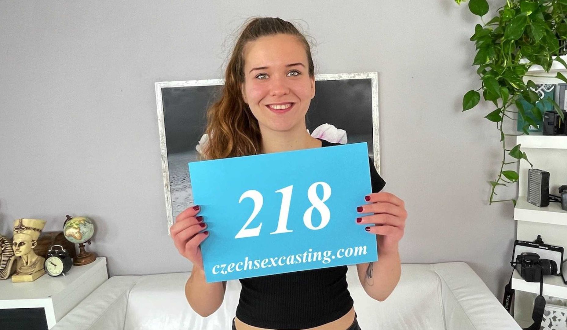 Czech teen at her first casting NEW