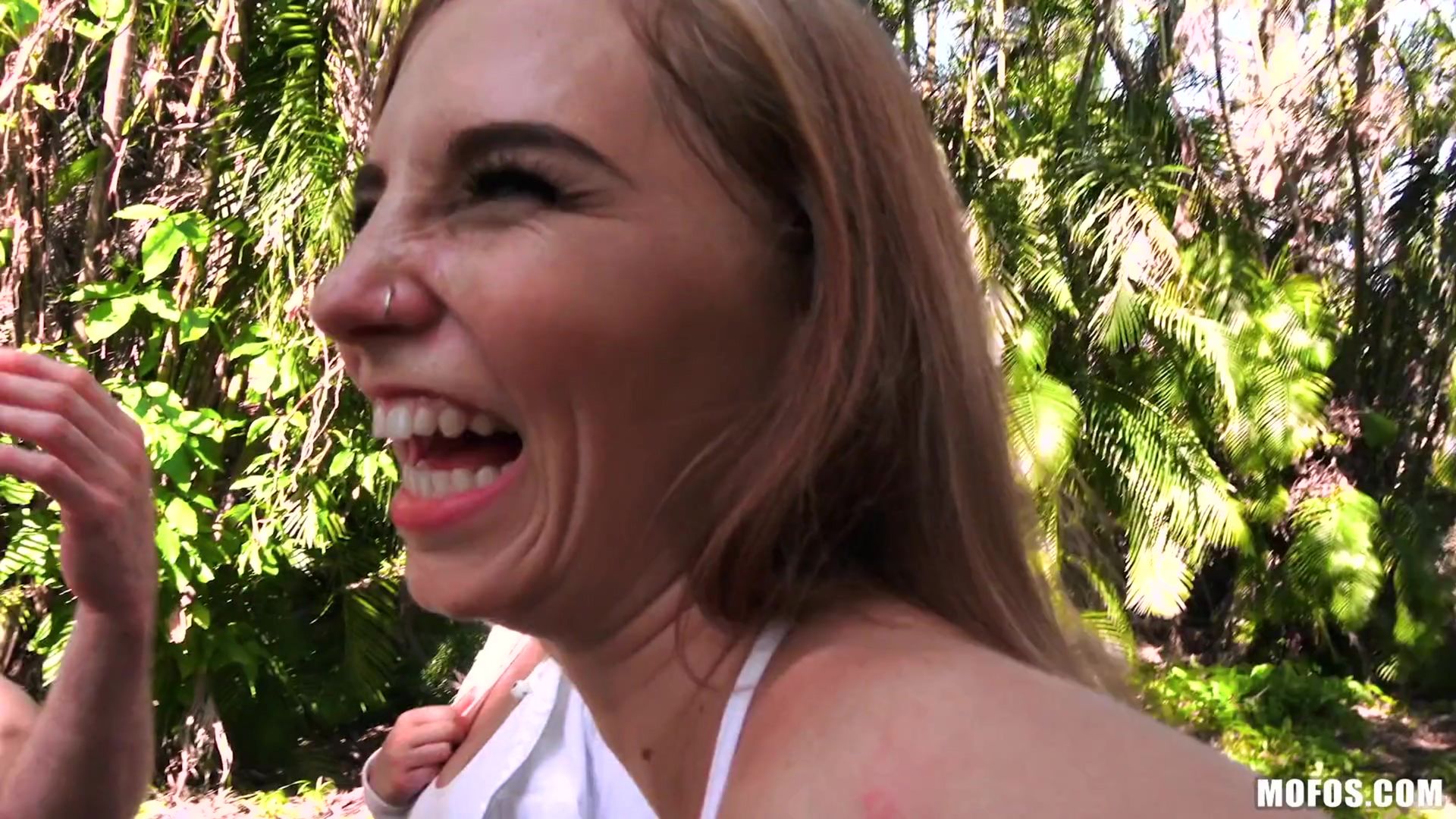 Tiny Redhead Takes Dick In Park