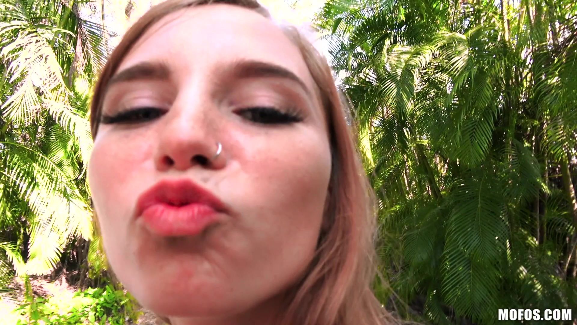 Tiny Redhead Takes Dick In Park