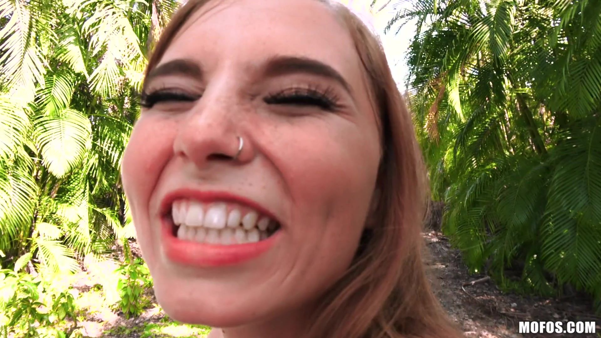 Tiny Redhead Takes Dick In Park