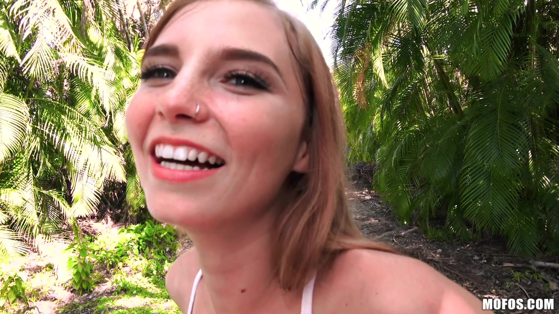 Tiny Redhead Takes Dick In Park