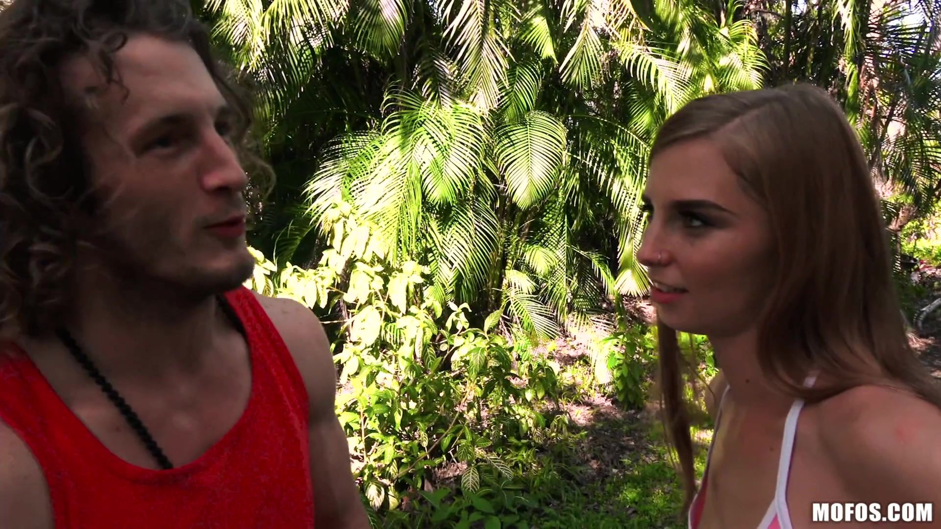 Tiny Redhead Takes Dick In Park