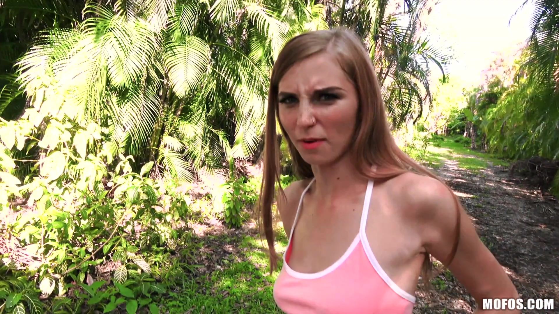 Tiny Redhead Takes Dick In Park