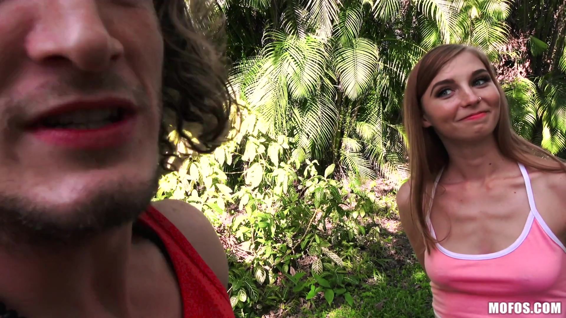 Tiny Redhead Takes Dick In Park
