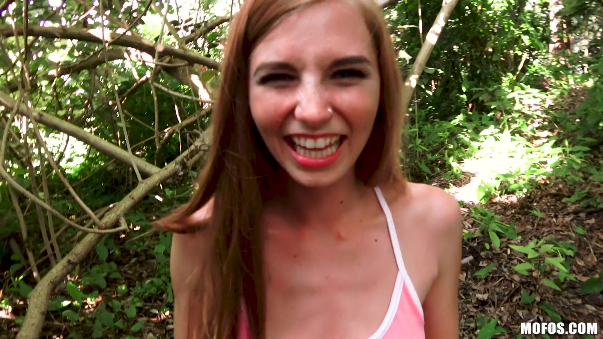 Tiny Redhead Takes Dick In Park