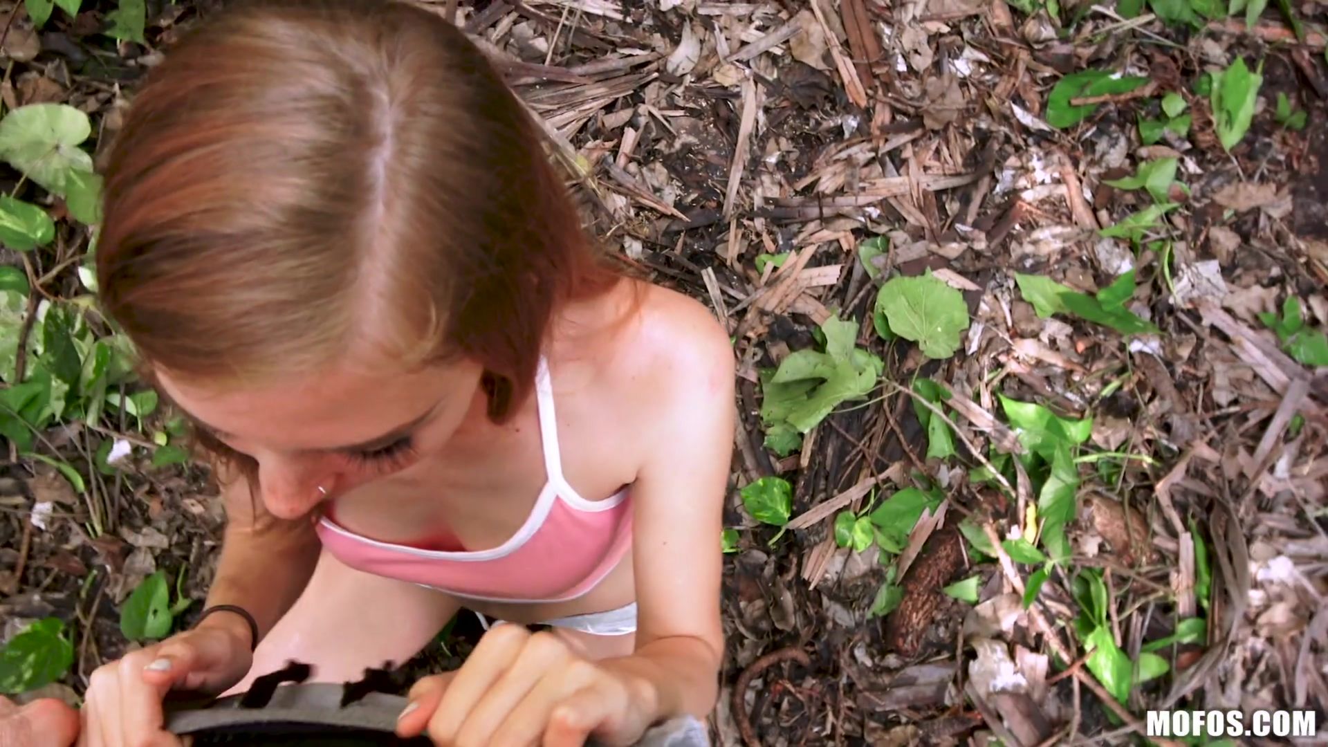 Tiny Redhead Takes Dick In Park