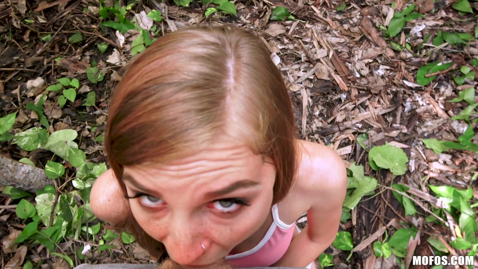 Tiny Redhead Takes Dick In Park
