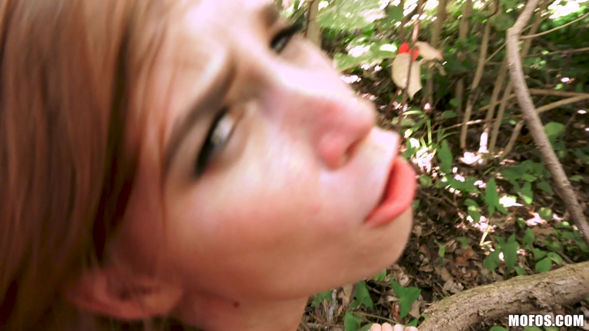 Tiny Redhead Takes Dick In Park