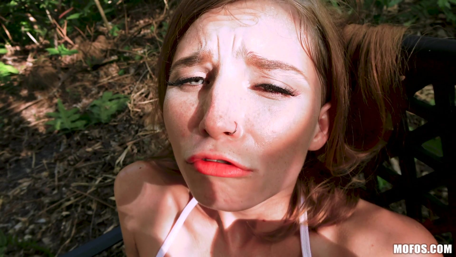 Tiny Redhead Takes Dick In Park