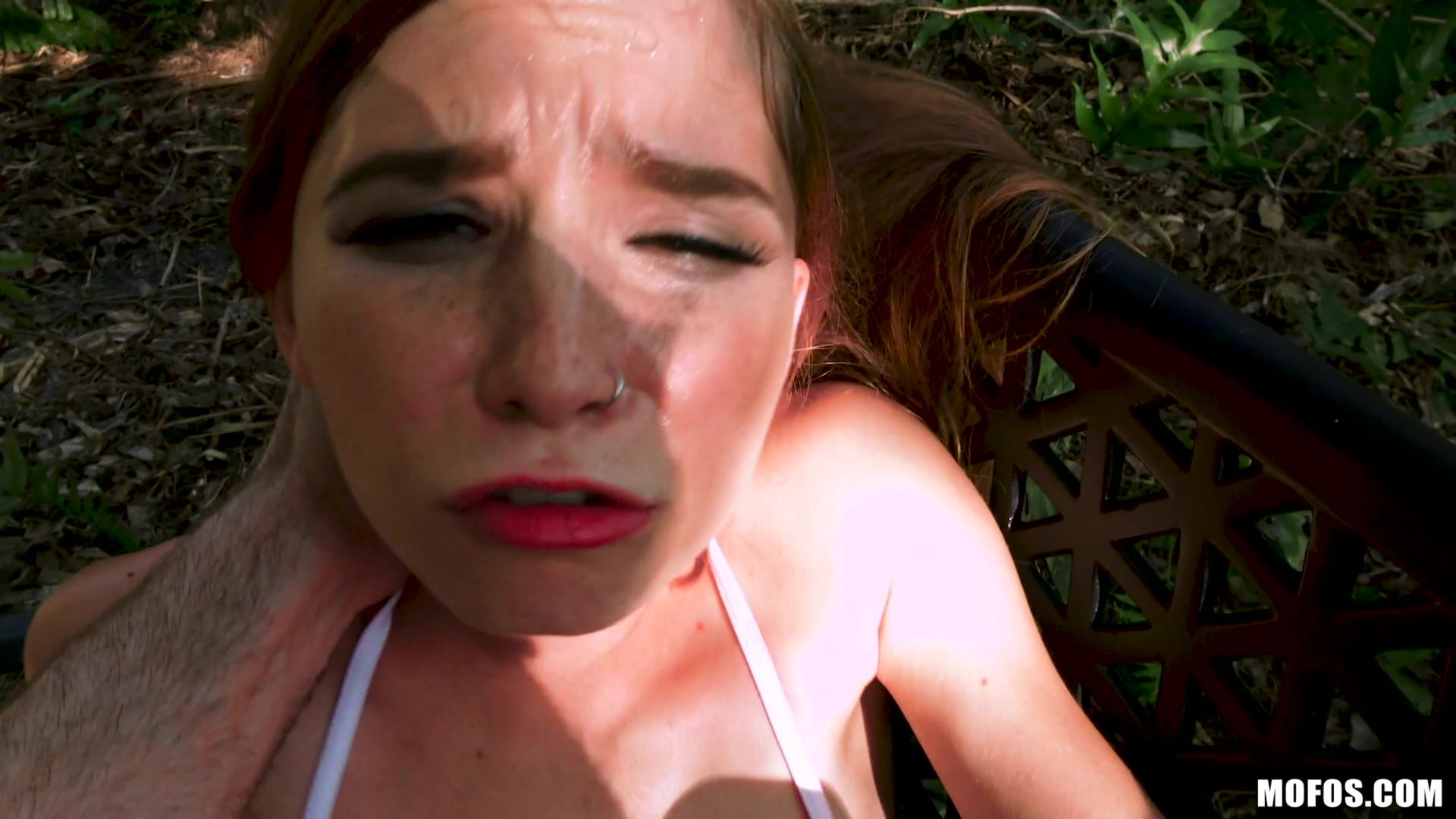 Tiny Redhead Takes Dick In Park