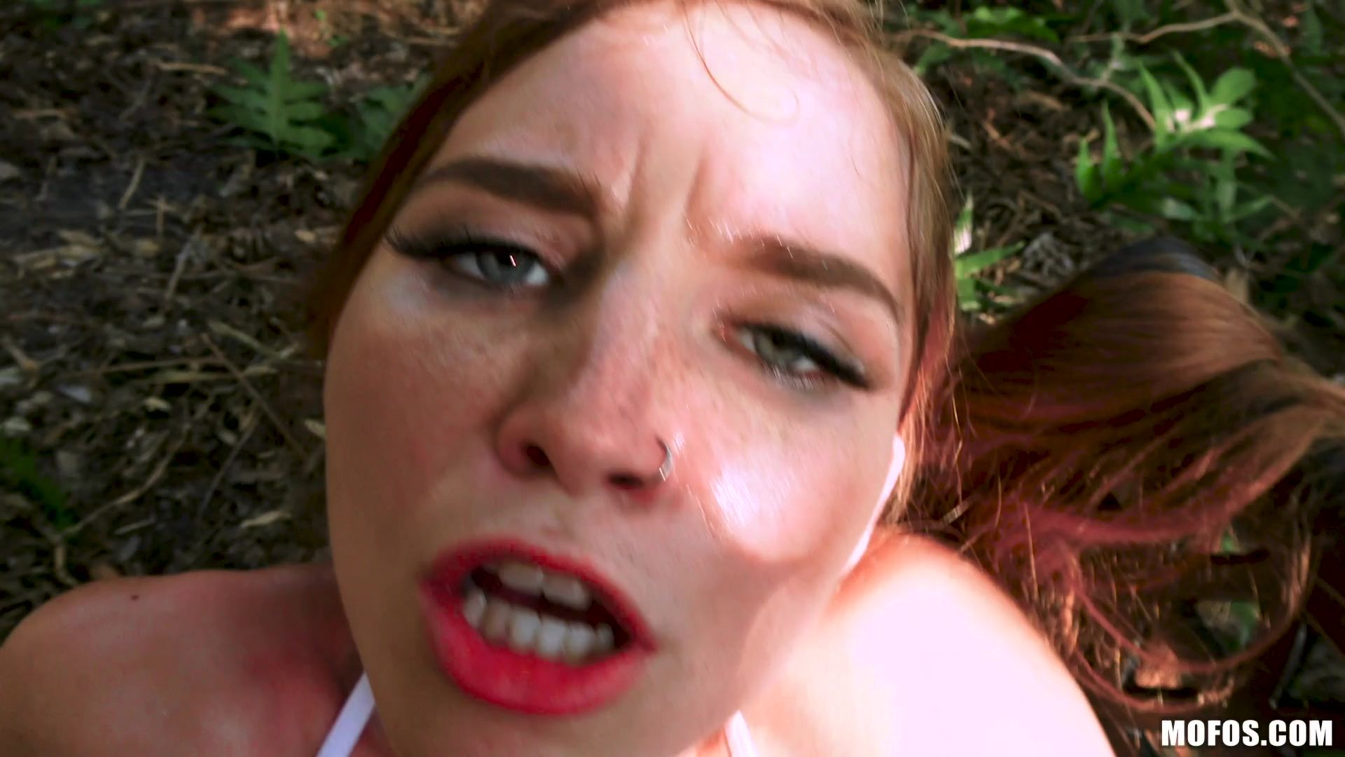 Tiny Redhead Takes Dick In Park