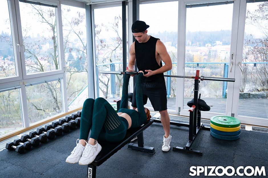 Busty Redhead Charlie Red Teases And Fucks Her Trainer