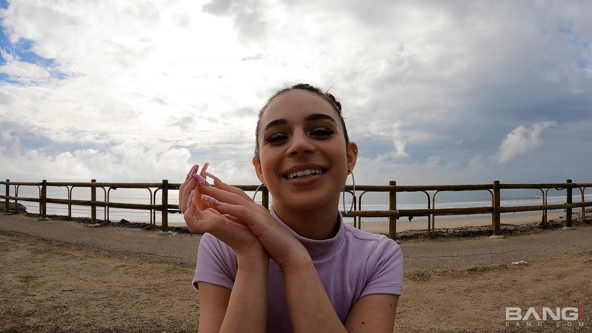 Aria Valencia Flashes Her Rock Hard Nipples In Public