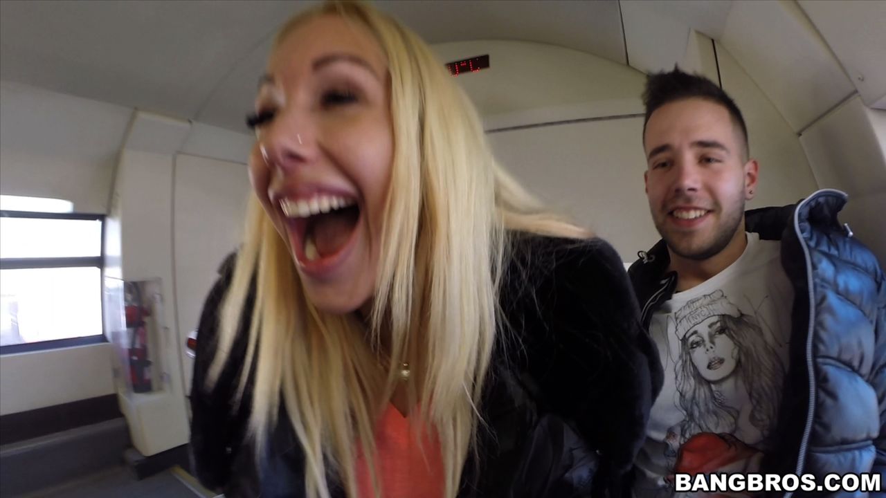 Big Tit Babe Gets Wild On a Public Train