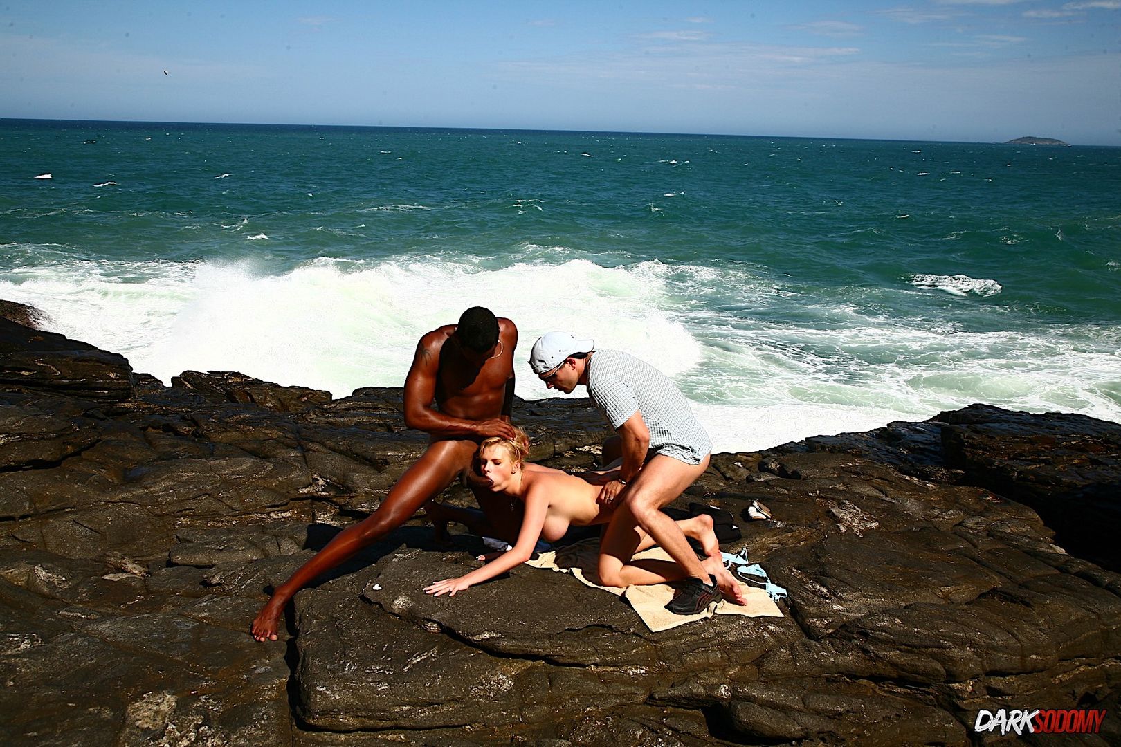 Interracial Anal On The Beach