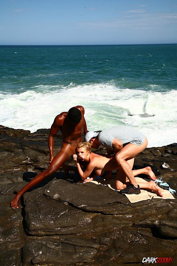 Interracial Anal On The Beach
